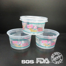 4oz pp disposable plastic ice cream cup with flat lid